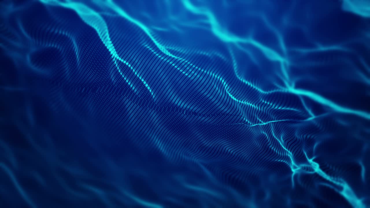 Abstract blue mesh waves network abstract 3D video loop background fractal pattern