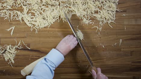 preparing pasta dough