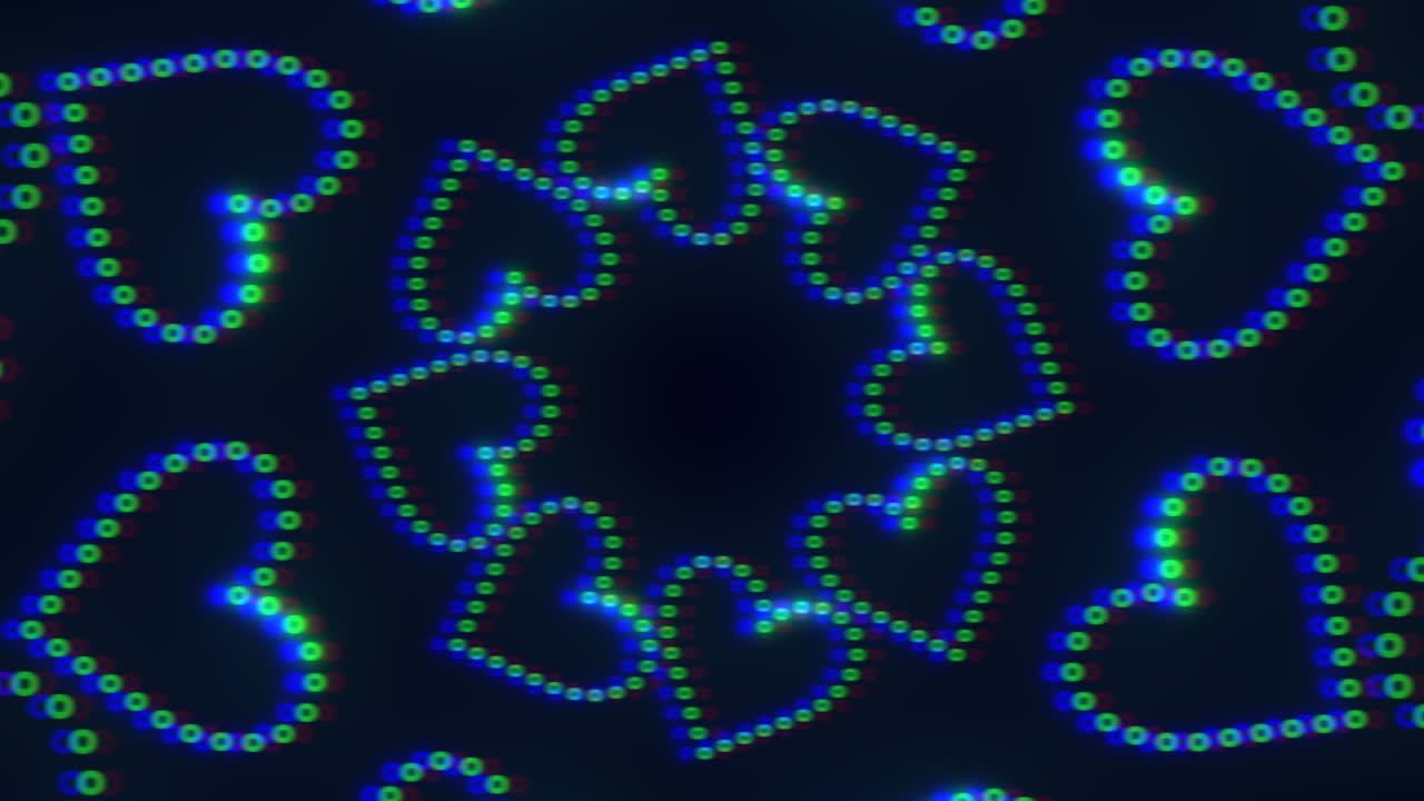 Hearts of circles a charming circular pattern on a black background