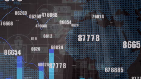 Animation-of-financial-data-processing-over-world-map