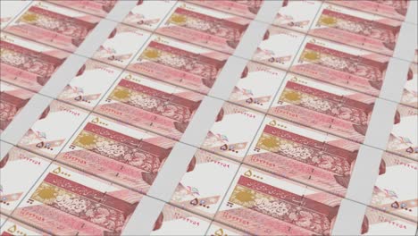 5000 iranian rial banknotes printed by a money press