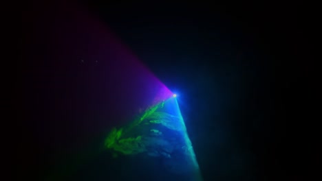 las formas abstractas crean luz de diferentes colores. un triángulo increíble.