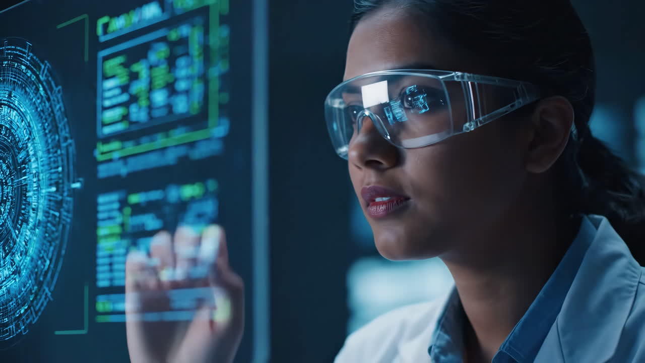 Scientist working with futuristic technology