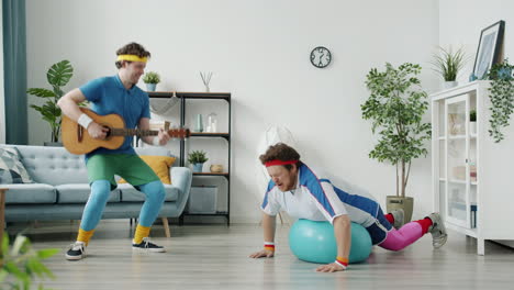funny home workout with music