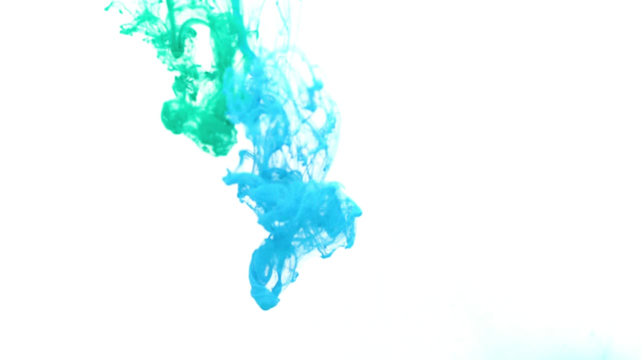 Turquoise and Blue Ink in Water