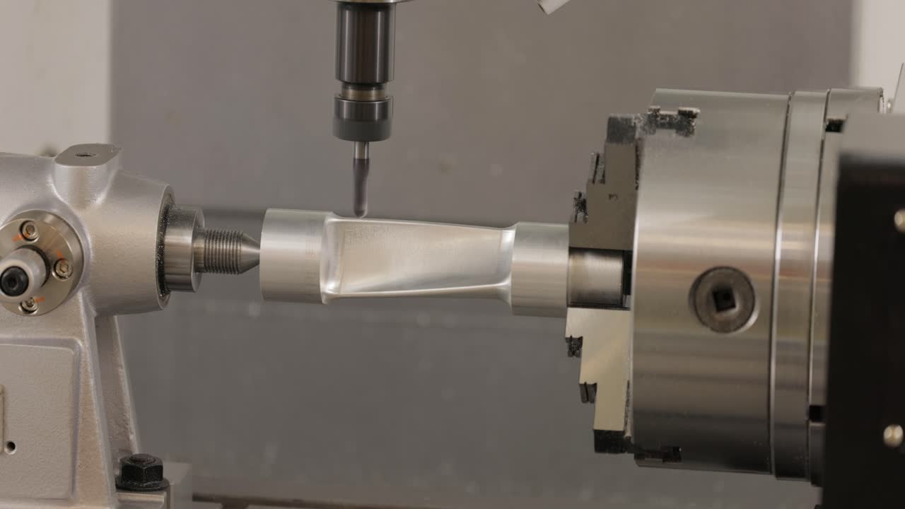 lavorazione dei metalli macchina di fresatura cnc. taglio del metallo tecnologia di lavorazione moderna.