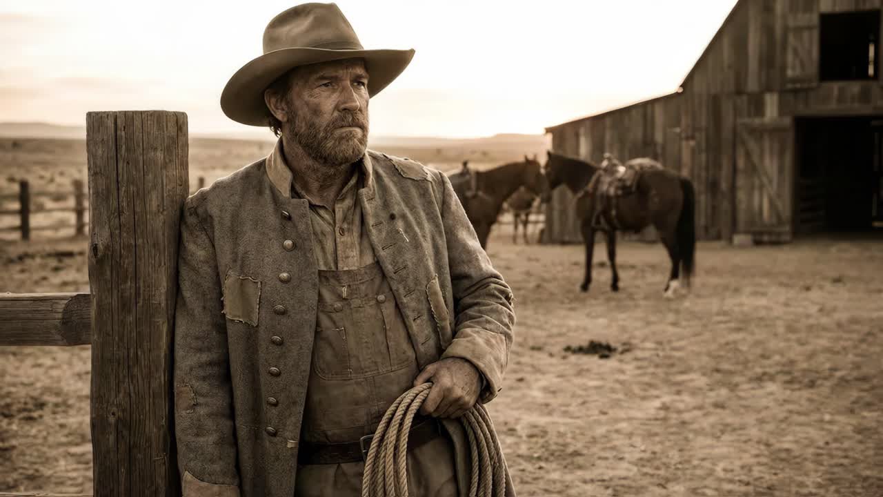 Cowboy in un ranch