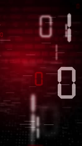 binary circuit board future technology. red cyber security concept background, abstract speed digital motion vertical loop video.