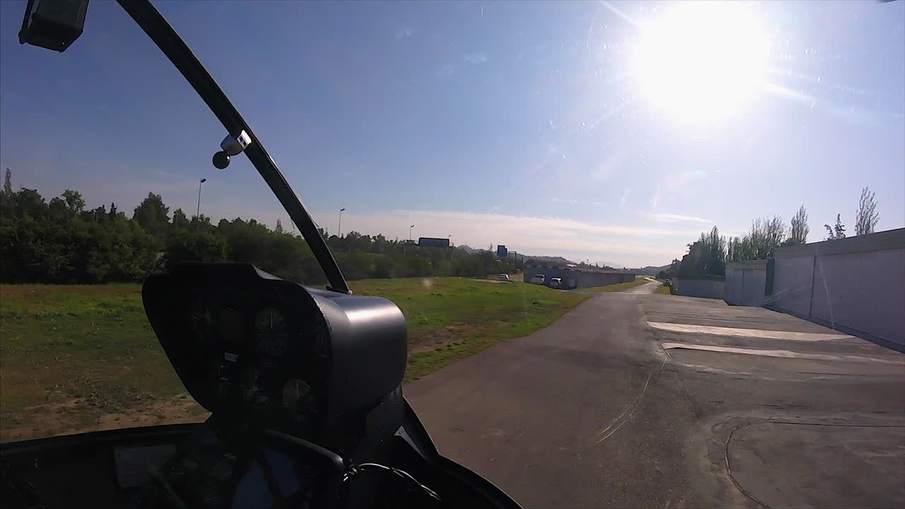 Helicopter takeoff with a hiway on the side HD 60Fps