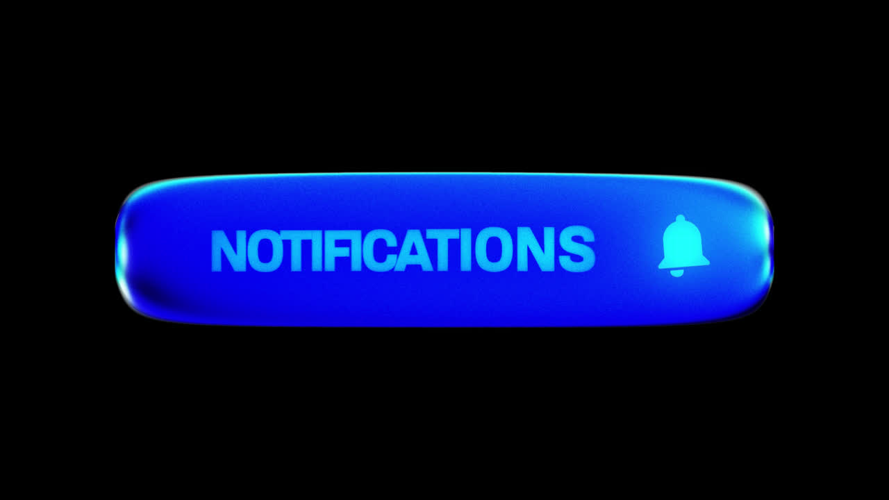 Animated Notifications Button with Glowing Bell Icon