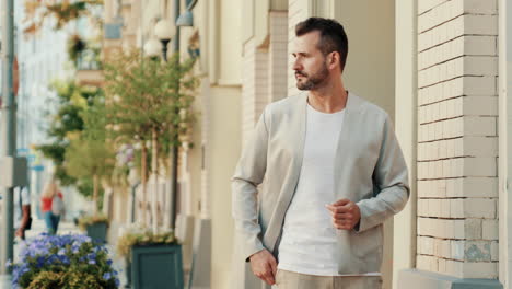 stylish man in a city street