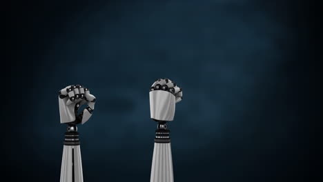 Robot-hands-over-dark-blue-background