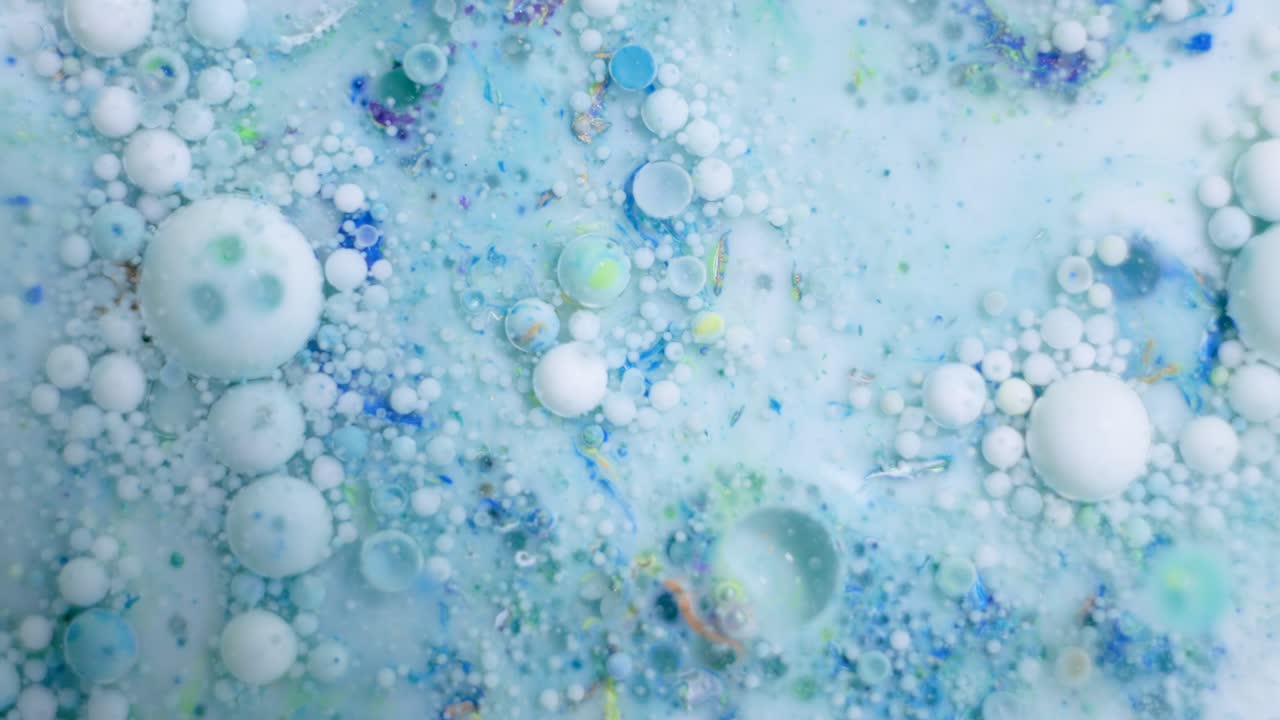 추상적인 파란색과 색 액체 질감