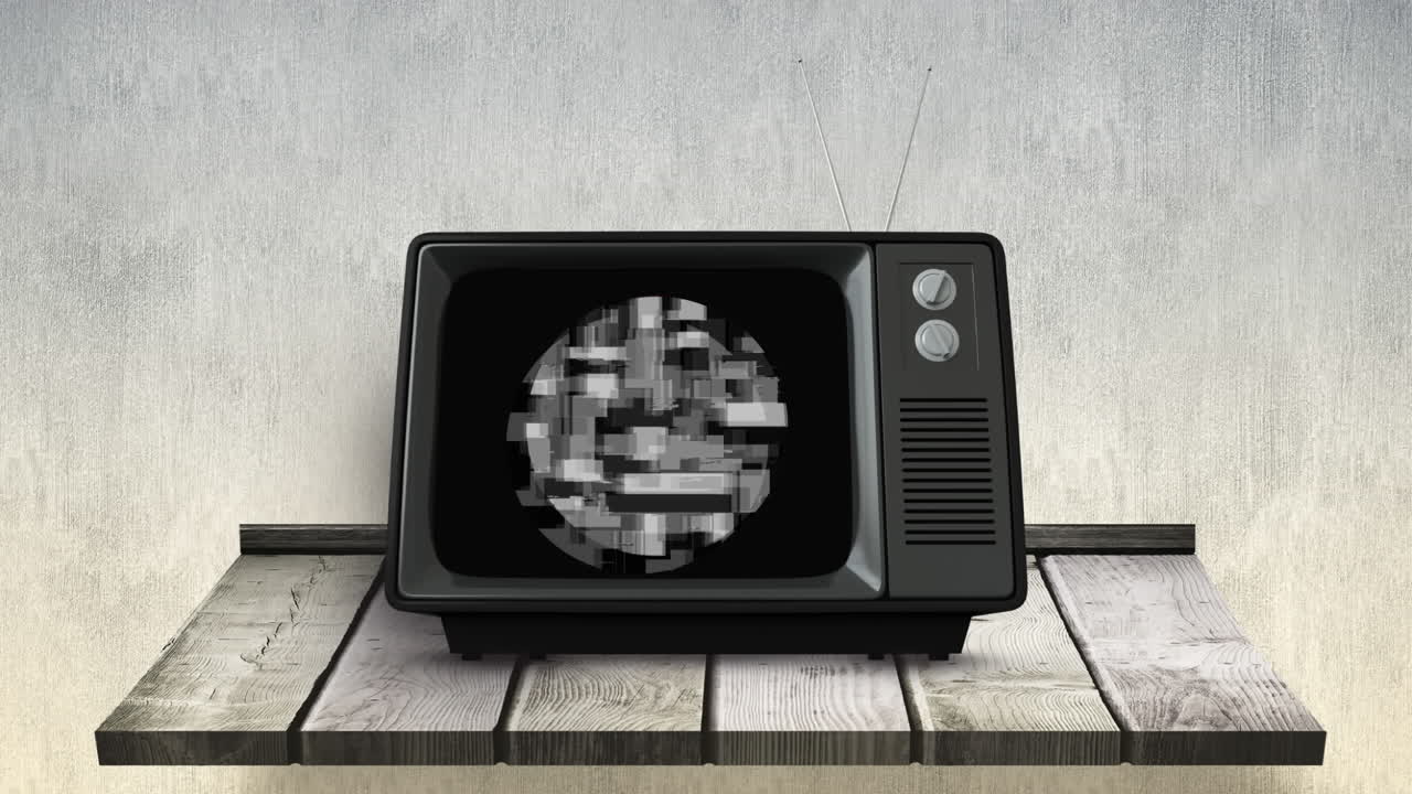 고정적 인 오래된 텔레비전