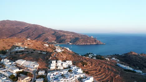 aerial view of lux villas in ios chora