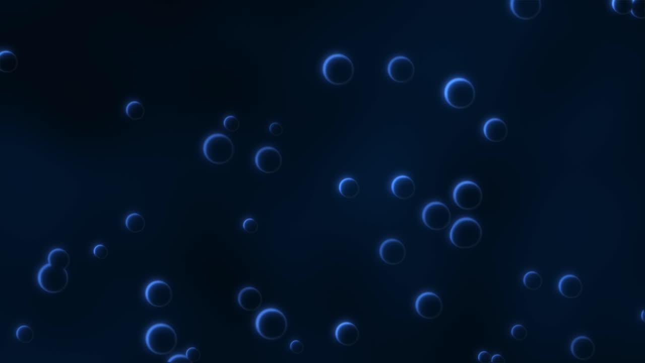 Animated floating circles with glowing blue rim light