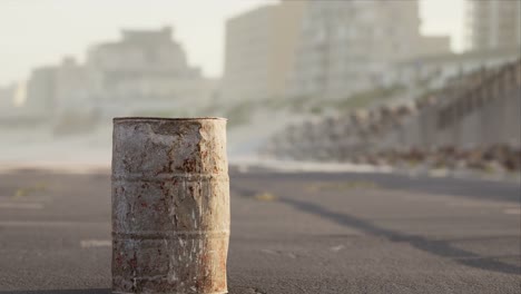 old-rusty-metal-barrel-on-the-street