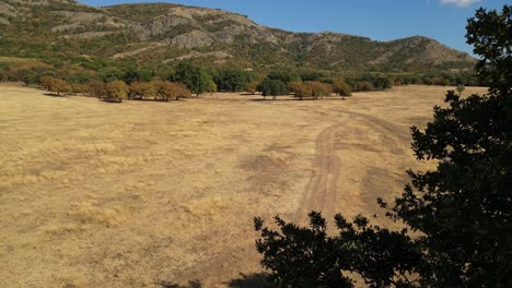 Abgelegene-Naturlandschaft-Mit-Ebenen-Und-Dichten-Bäumen-In-Der-Berglandschaft