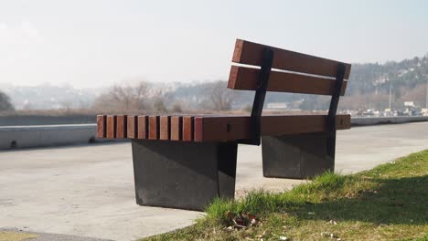 wooden bench in a park