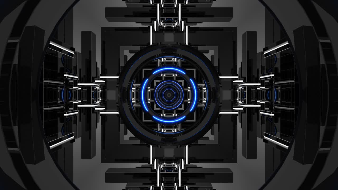 Blue abstract loop night club background corridor