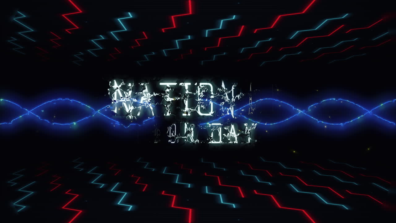 día nacional de la luna en la placa madre de la computadora digital y las ondas