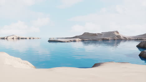 barren land and lakes, 3d rendering.