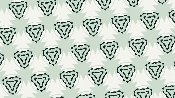 Motion graphic of irregular symmetrical elements rotating clockwise