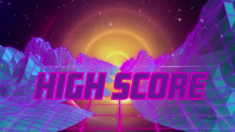 animation of high score text over metaverse background