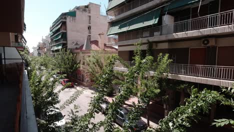 View-of-residential-area-in-Metaksourgeio,-Athens