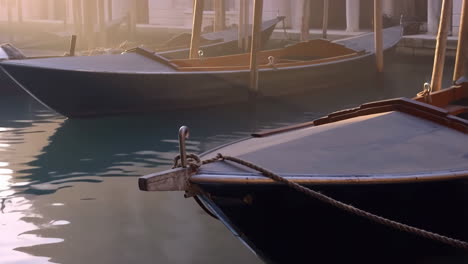 Gondolas on a Misty Canal in Venice