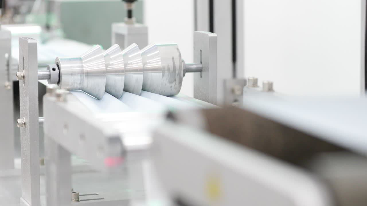 생산 라인의 마스크 제조기용 접이식 휠