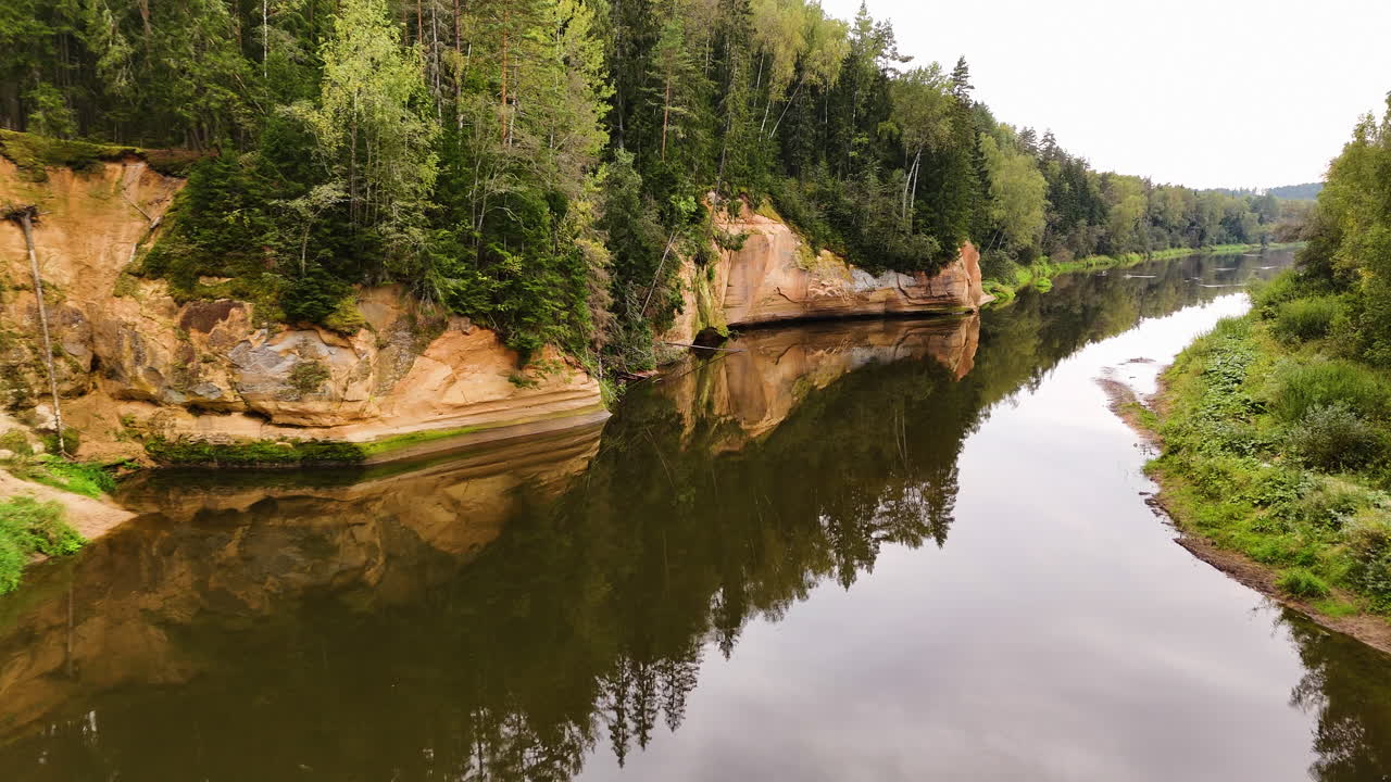 Drone flight over Erglu Klintis river