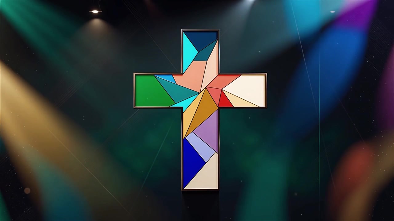 Cruz Cristiana con Luz Celestial, Fondo para Adoración.