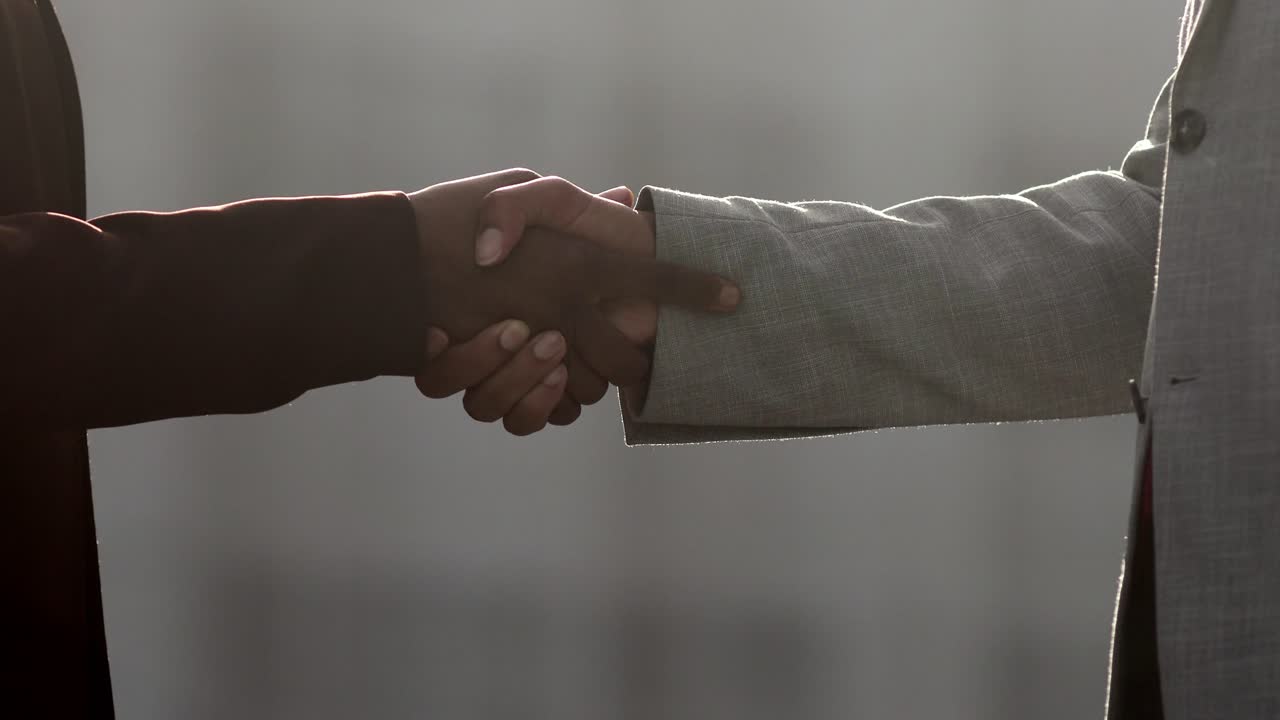 Closeup shot of business handshake