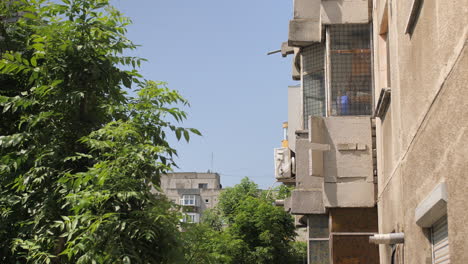 balcony on romanian apartment building