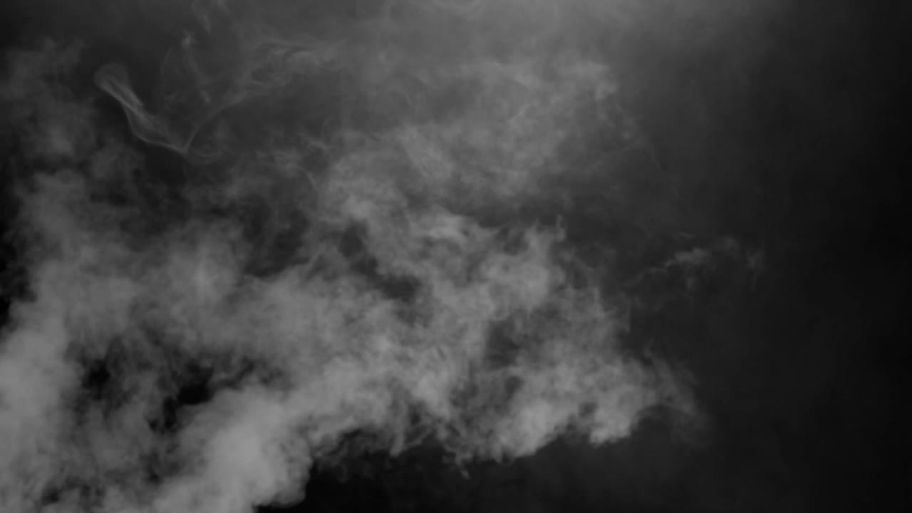 Realistic dense white smoke or fog fills the entire screen. Use as overlay for atmospheric, moody, or mysterious scenes, or as a transition