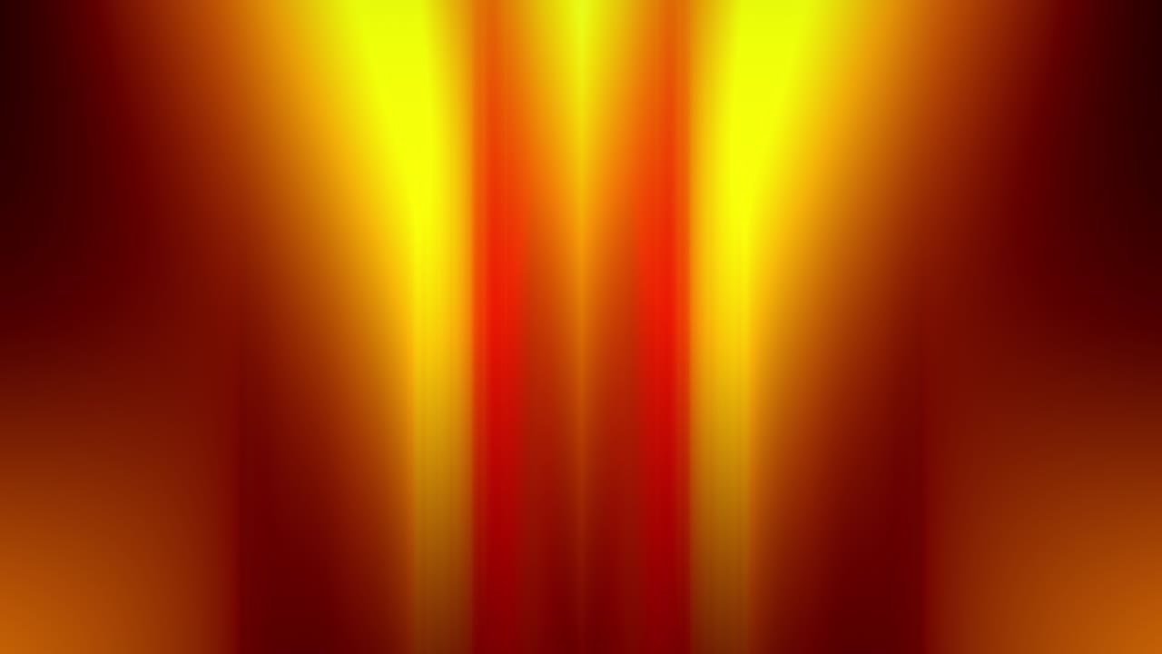 Animationsschleife: Gelb-orangefarbenes Licht, flackernde vertikale Linien. Abstrakte CG-Animation mit verdrehten gelb-orangefarbenen Farbverlauf-Lichtspuren. 4K Futuristische geometrische Streifenmuster, schnelle und leuchtende Linien, Lichtleck.