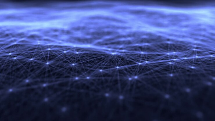 Abstract neural network - neurons, synapses, axons, neurotransmitters, looped