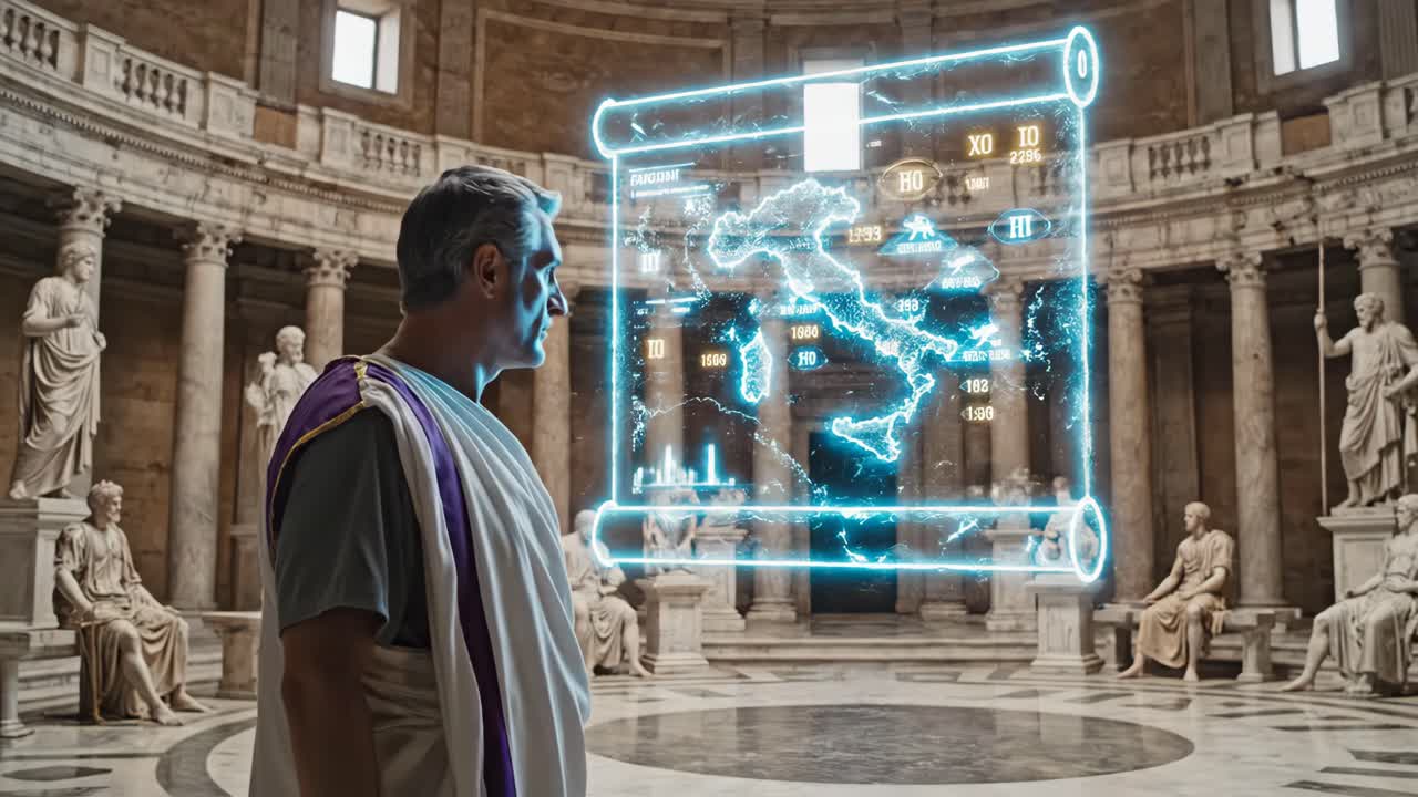 Ancient Rome Meets Future Tech: Holographic Data Presentation