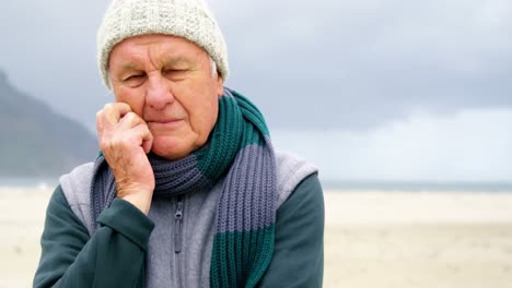 senior man on beach