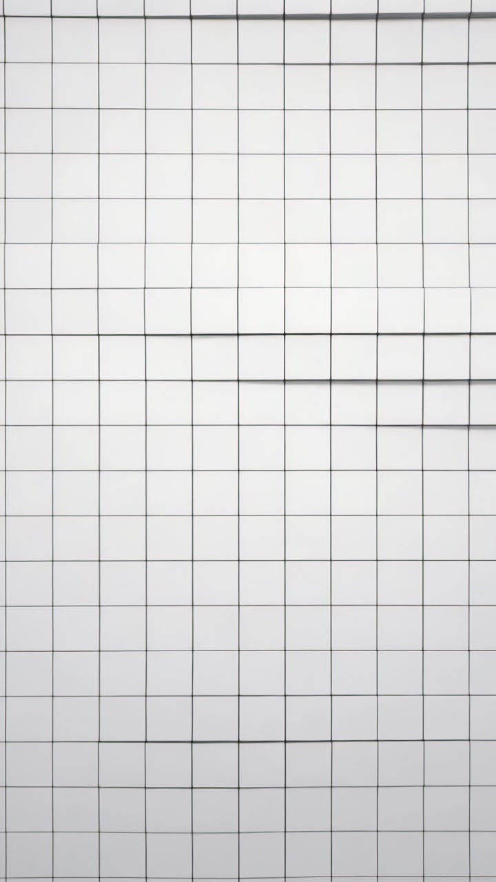 Vertical video: Shifting white grid sheet making horizontal creases on wall with soft shadows