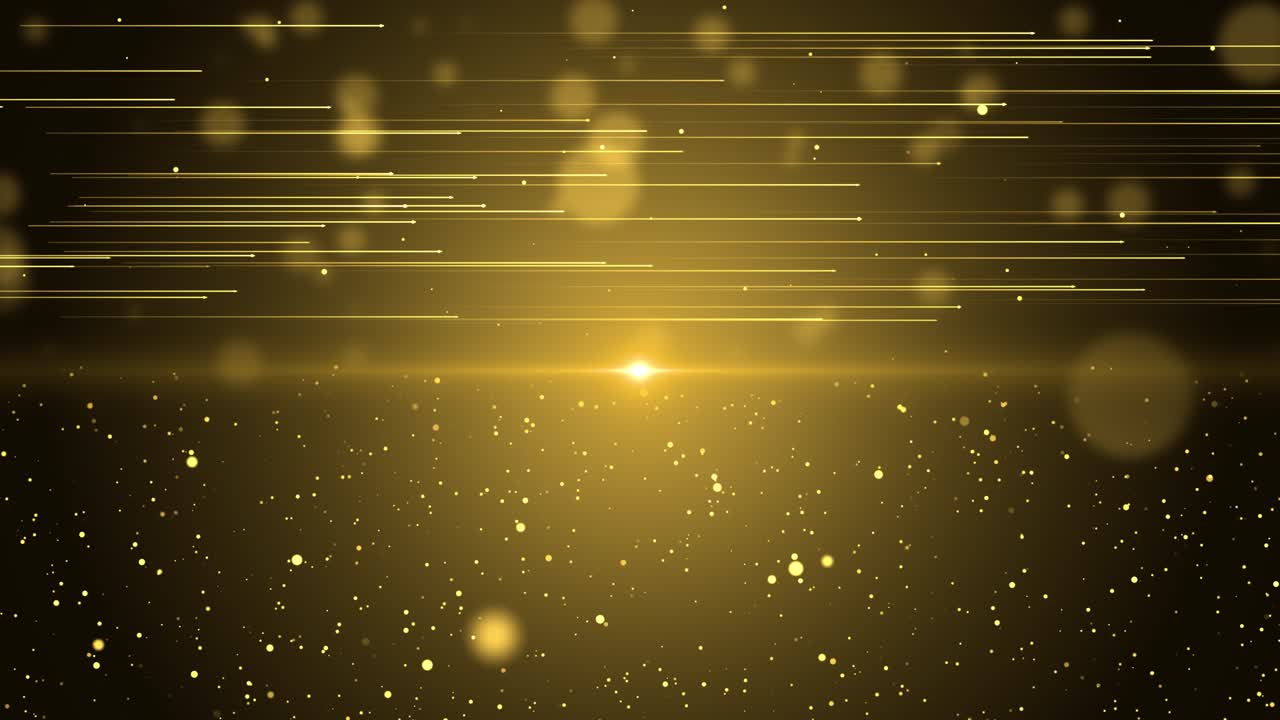 Golden Abstract Background with Lines and Particles