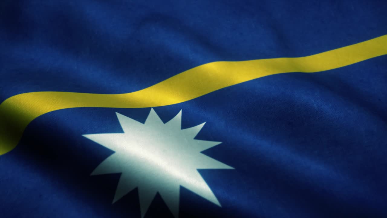 la bandera de nauru ondeando en el viento. la bandera nacional de nauru. el signo de nauru animación de bucle sin costuras. 4k