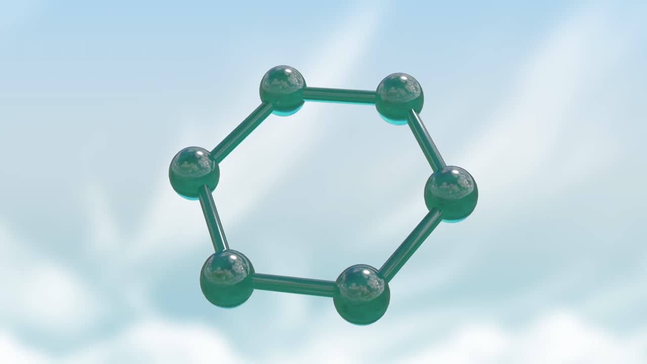 회색 배경에 있는 분자의 3d 마이크로의 애니메이션