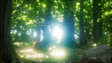 Great-Red-Deer-in-a-Green-Forest