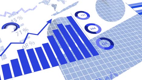 animación del procesamiento de datos financieros a través de la red