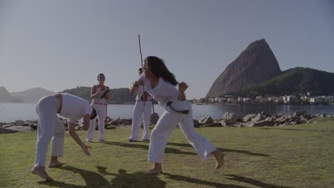 capoeira training with sugarloaf mountain in rio de janeiro