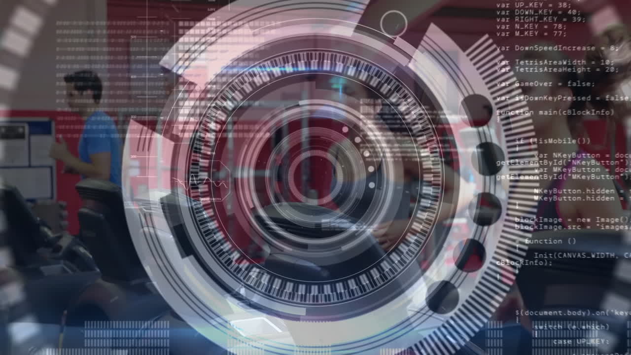 animación de la exploración del alcance sobre las personas que hacen ejercicio