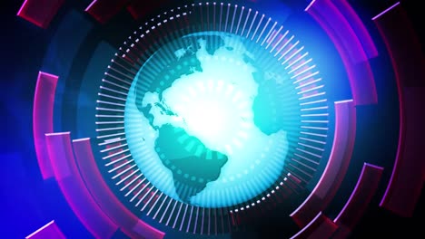 fundo de introdução de notícias de mapa do mundo digital 3d