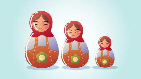 asian culture matryoshkas dolls animation